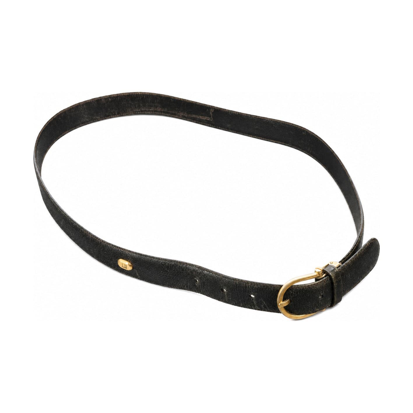Dunhill Black Leather Belt Gold Tone Buckle Size 40/100 Made In Italy accessories auction at Alighieri's