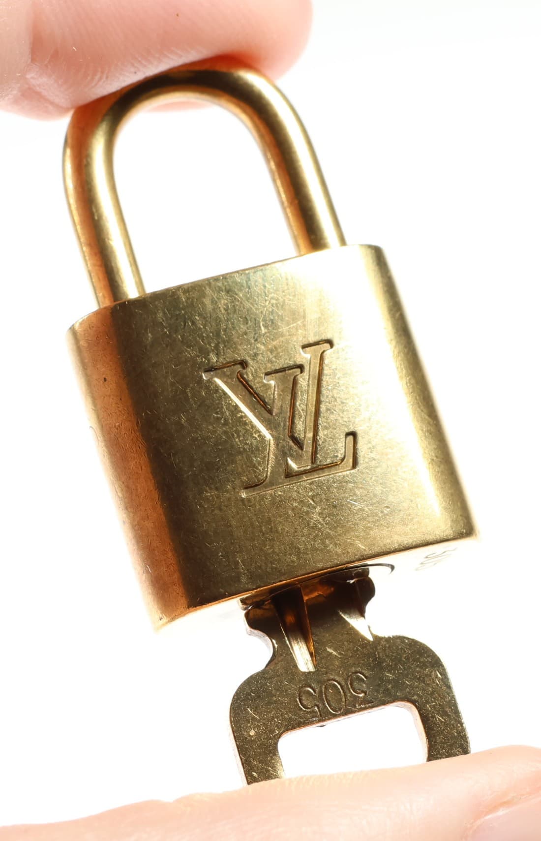 Louis Vuitton Padlock And Key Set 305 Gold Tone Handbag Lock Purse Bag Charm handbags auction at Alighieri's